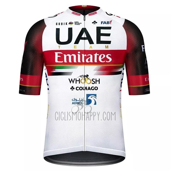 UAE Cycling Jersey Bib Short 2021 Short Sleeve Black White Red